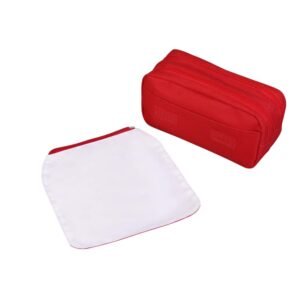Red Makeup Bags Toiletry Pouch with Removable Flap for Sublimation