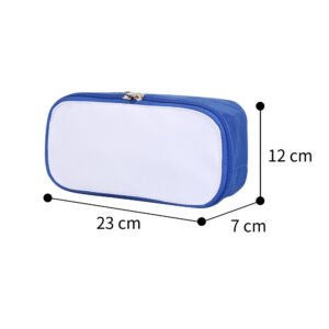 Blue Student Stationery Pencil Case Zipper Polyester For Sublimation