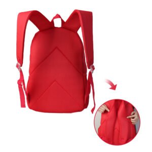 Red Triangle Backpack Zipper Student School Bag Sublimation Blank
