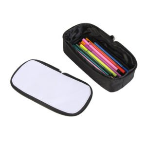 Black Student Stationery Pencil Case Zipper Polyester For Sublimation