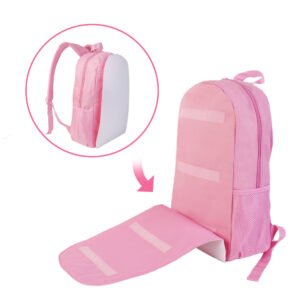 Pink Backpack Zipper Student School Bag Sublimation Blank