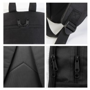 Black Backpack Zipper Student School Bag Sublimation Blank