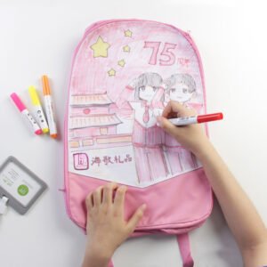 Pink Triangle Backpack Zipper Student School Bag Sublimation Blank