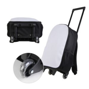 Black Rolling Backpack Trolley Sublimation Blank