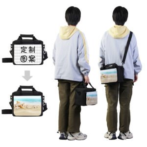 Black Insulation Refrigeration Meal Bag Detachable Shoulder Strap Sublimation Blanks