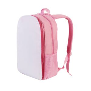 Pink Backpack Zipper Student School Bag Sublimation Blank