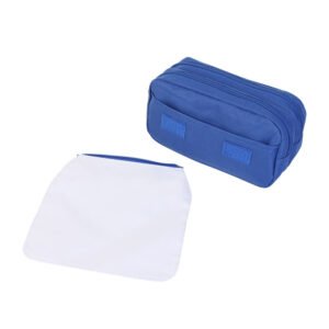 Blue Makeup Bags Toiletry Pouch with Removable Flap for Sublimation
